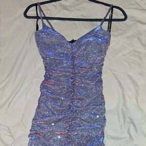 Jump Glittery Spaghetti Strap Dress-Prom-Date-Party-Club